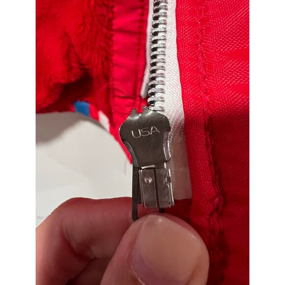 Vintage 1970s American Airlines Red Bomber Full Zip Up Jacket Size Medium JL - Picture 13 of 16